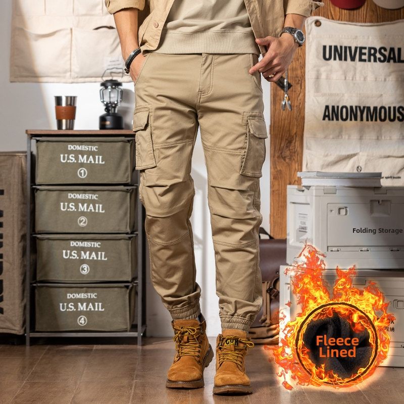 Men's Retro Thickened Jogger Warm Pants