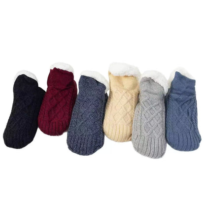 Fleece-Lined Non-Slip Thermal Slippers Socks