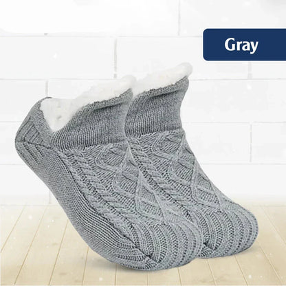 Fleece-Lined Non-Slip Thermal Slippers Socks