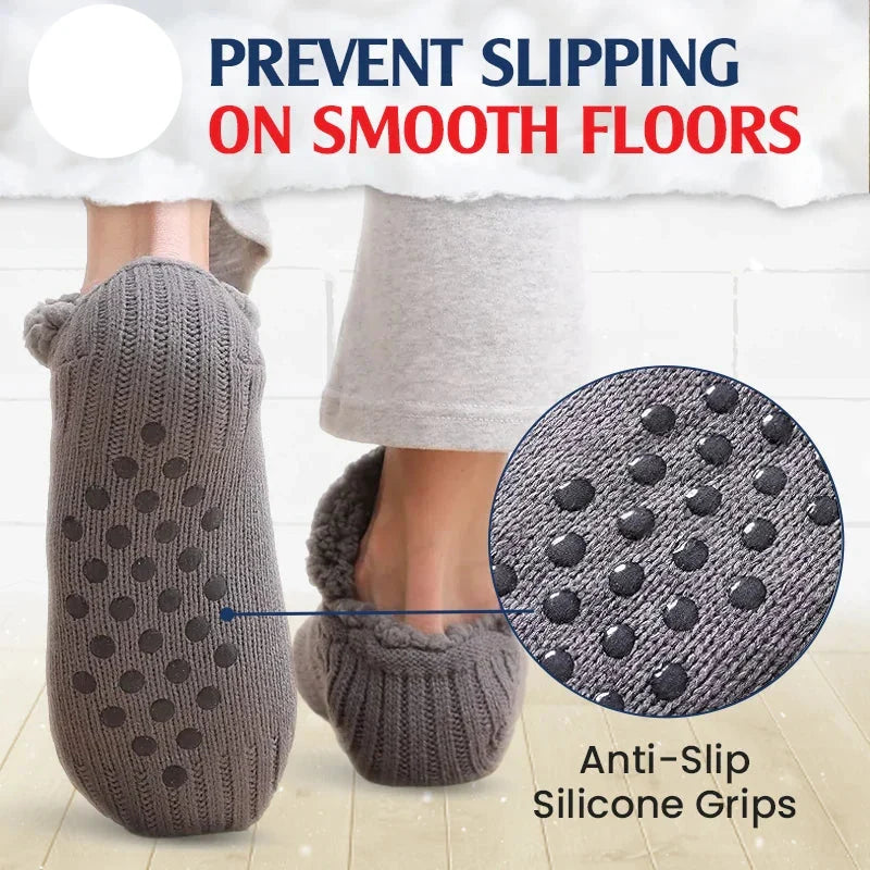 Fleece-Lined Non-Slip Thermal Slippers Socks