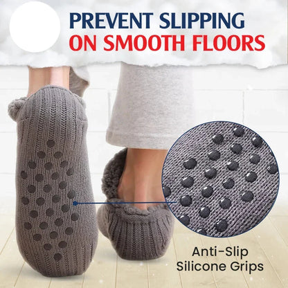 Fleece-Lined Non-Slip Thermal Slippers Socks