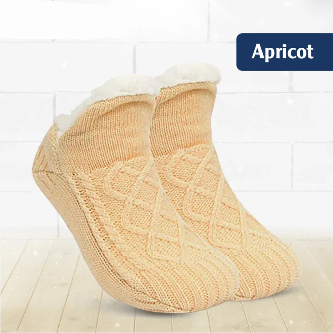 Fleece-Lined Non-Slip Thermal Slippers Socks