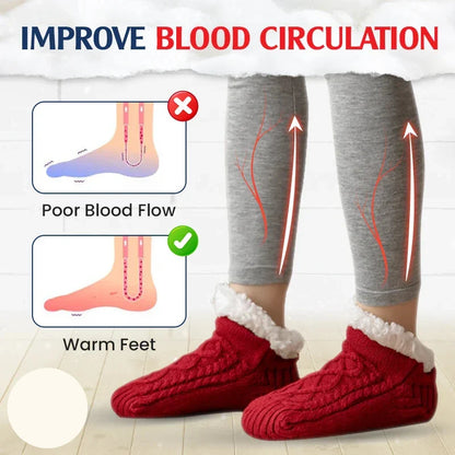 Fleece-Lined Non-Slip Thermal Slippers Socks