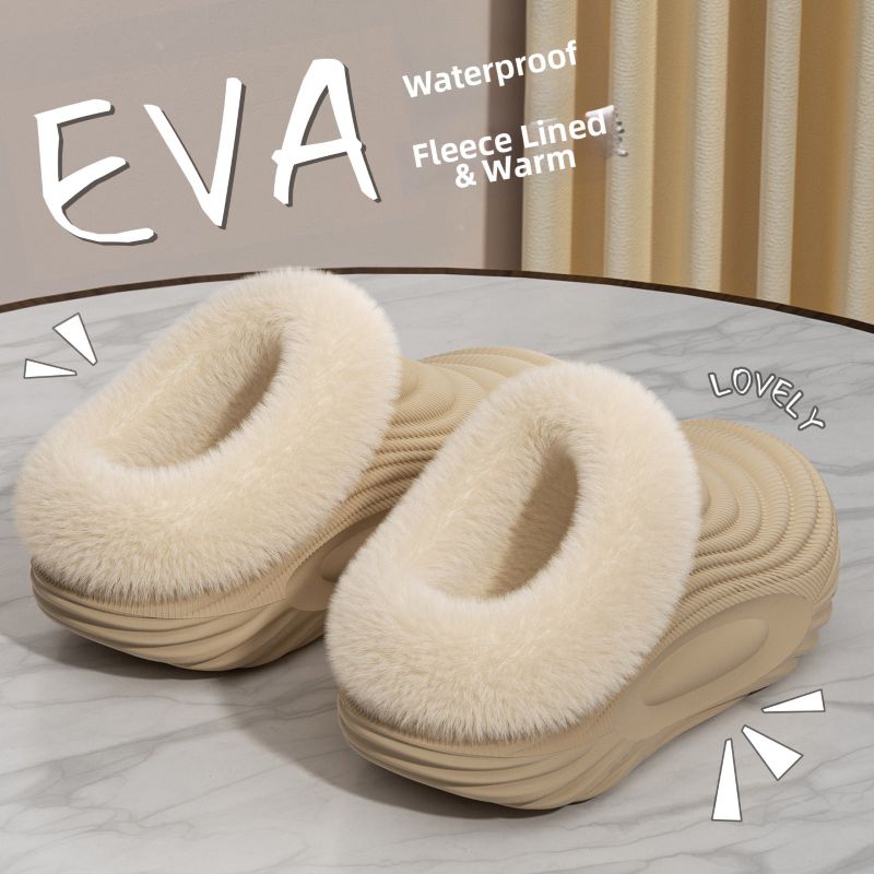 EVA fleece-lined waterproof  slippers