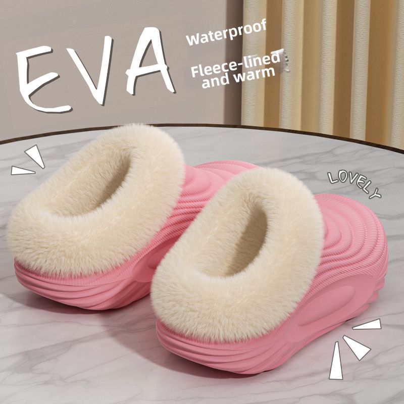 EVA fleece-lined waterproof  slippers