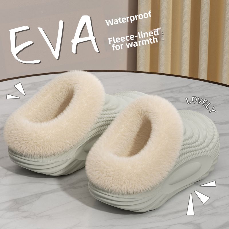 EVA fleece-lined waterproof  slippers