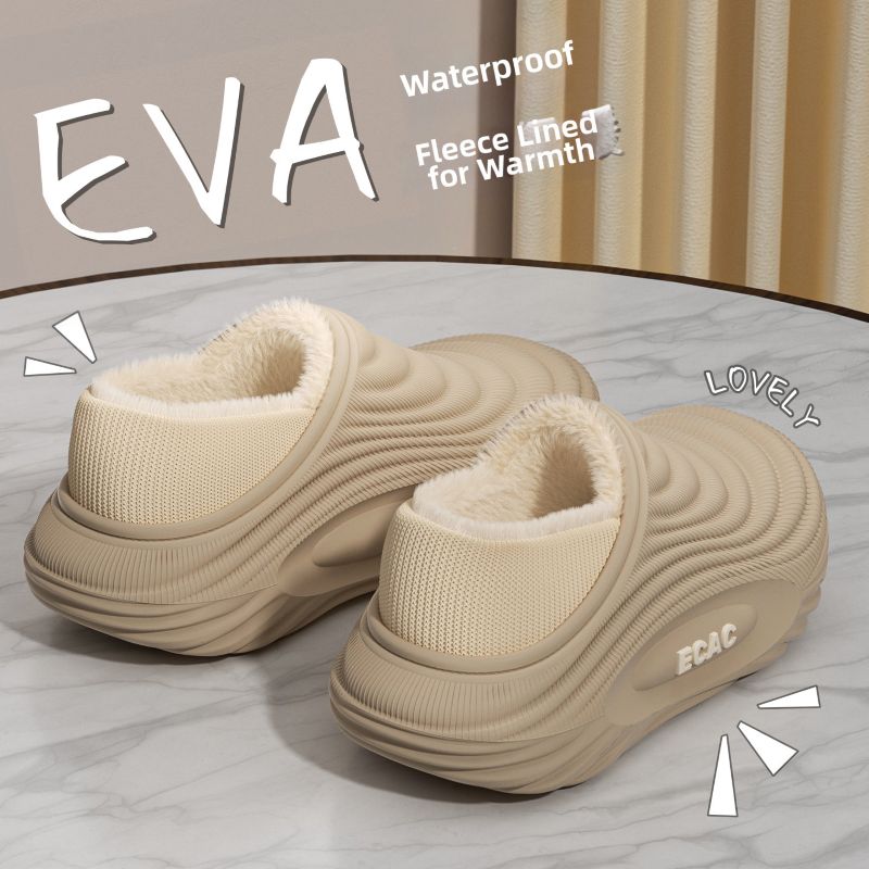 EVA fleece-lined waterproof  slippers