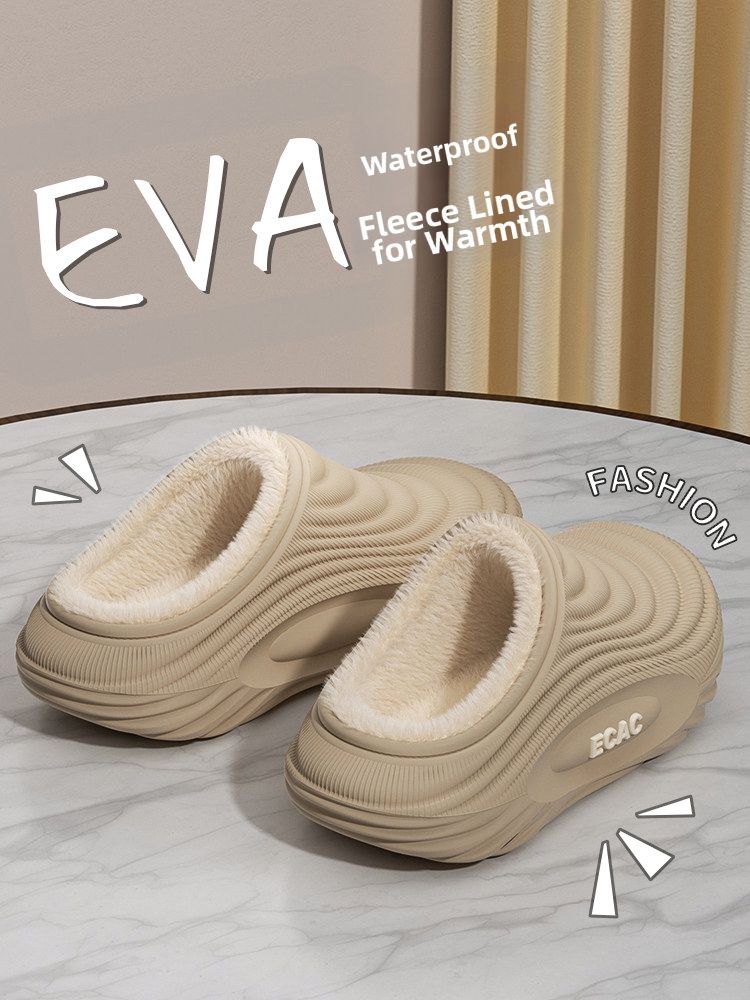 EVA fleece-lined waterproof  slippers