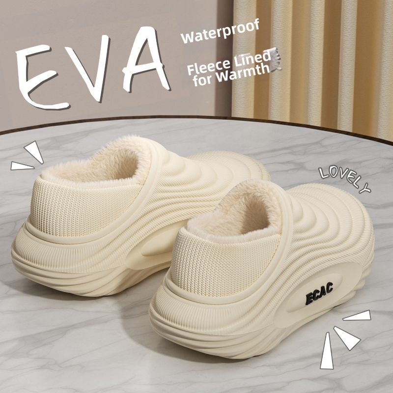 EVA fleece-lined waterproof  slippers