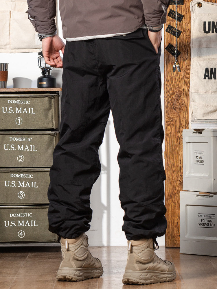 Men's Drawstring Paratrooper-Style Down Pants