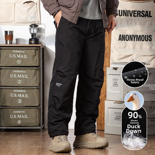 Men's Drawstring Paratrooper-Style Down Pants