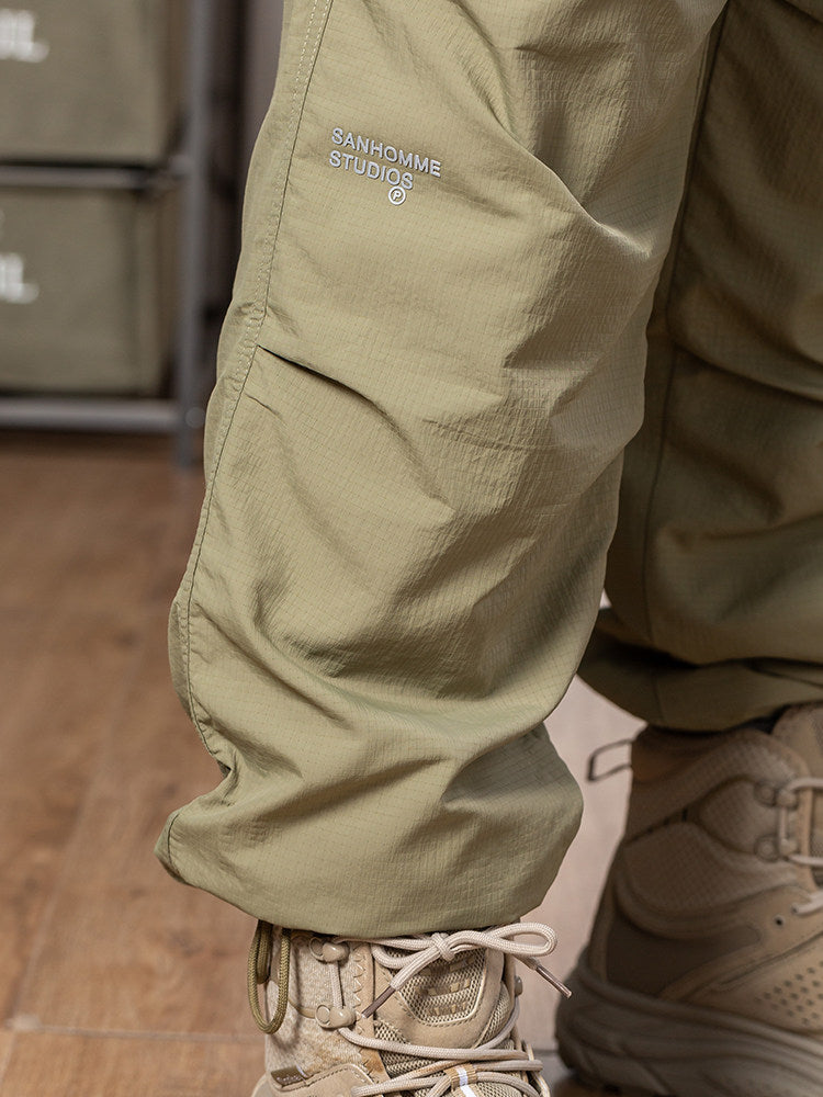 Men's Drawstring Paratrooper-Style Down Pants