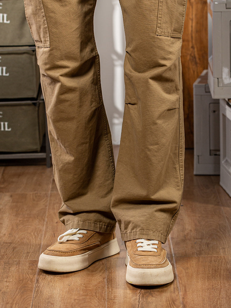 Men's Vintage-Style Workwear – Heavyweight Pure Cotton Straight-Leg  Pants