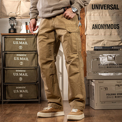 Men's Vintage-Style Workwear – Heavyweight Pure Cotton Straight-Leg  Pants