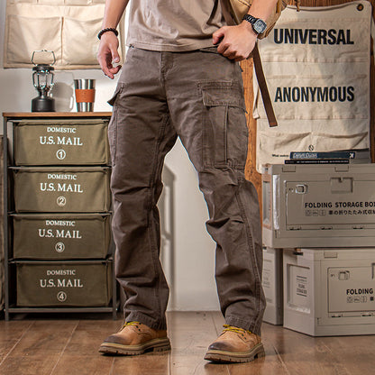 Men's Vintage-Style Workwear – Heavyweight Pure Cotton Straight-Leg  Pants