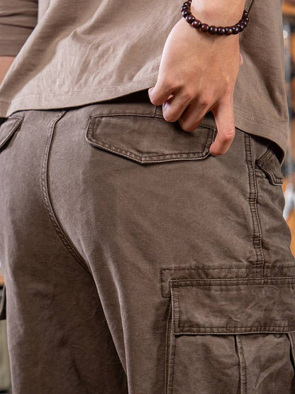 Men's Vintage-Style Workwear – Heavyweight Pure Cotton Straight-Leg  Pants