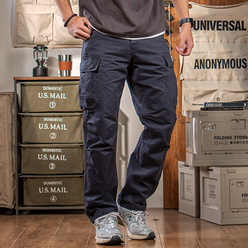 Men's Vintage-Style Workwear – Heavyweight Pure Cotton Straight-Leg  Pants