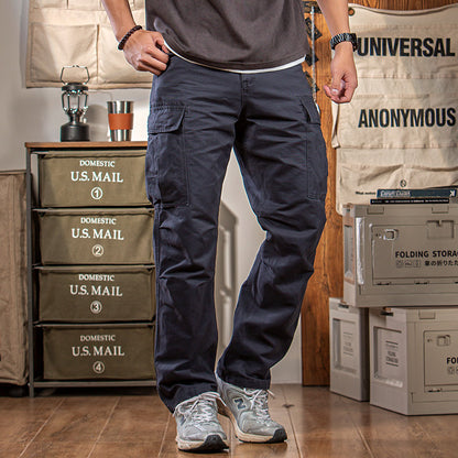 Men's Vintage-Style Workwear – Heavyweight Pure Cotton Straight-Leg  Pants
