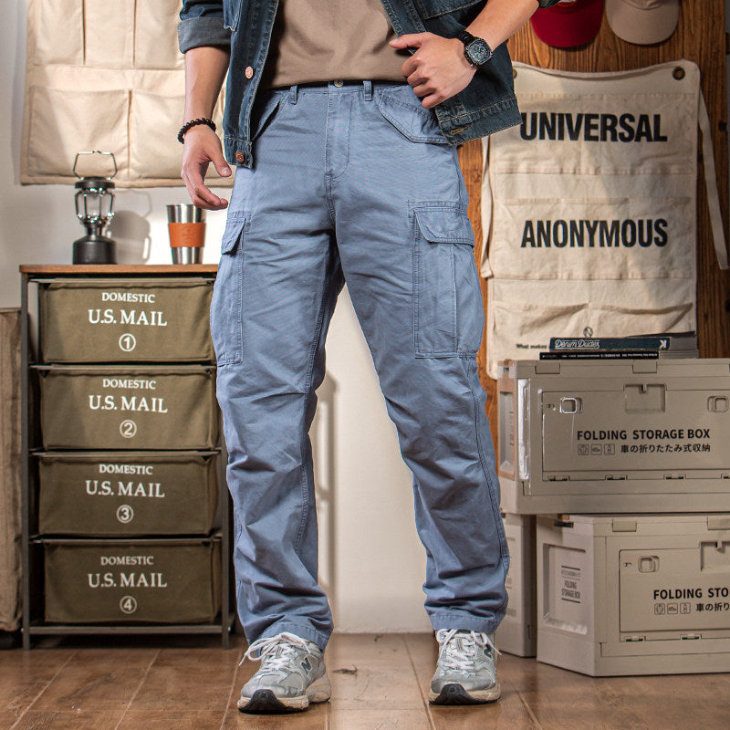 Men's Vintage-Style Workwear – Heavyweight Pure Cotton Straight-Leg  Pants
