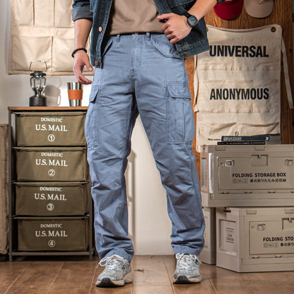 Men's Vintage-Style Workwear – Heavyweight Pure Cotton Straight-Leg  Pants