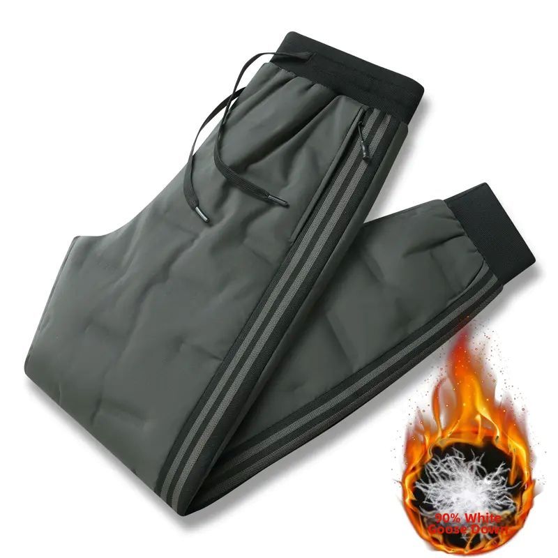 Unisex Outdoor Thick  Down Pants-Goose down Elastic hem