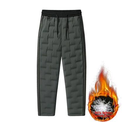 Unisex Outdoor Thick  Down Pants-Goose down Elastic hem